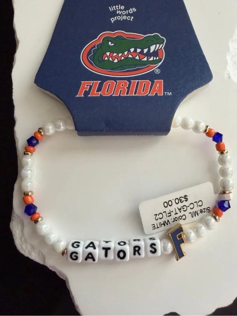 Little Words Project U of Florida “Florida Gators” Beaded Stretch Bracelet